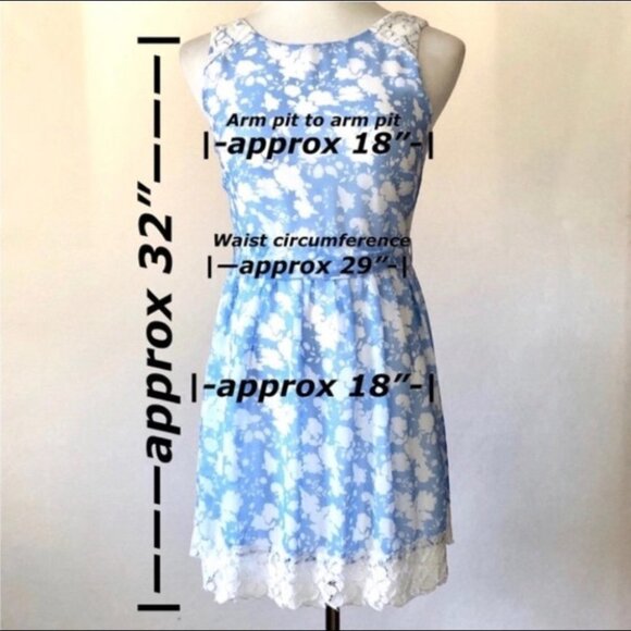 Disney Dress Size Small Blue White Floral Alice in Wonderland Floral Lace - Picture 7 of 15